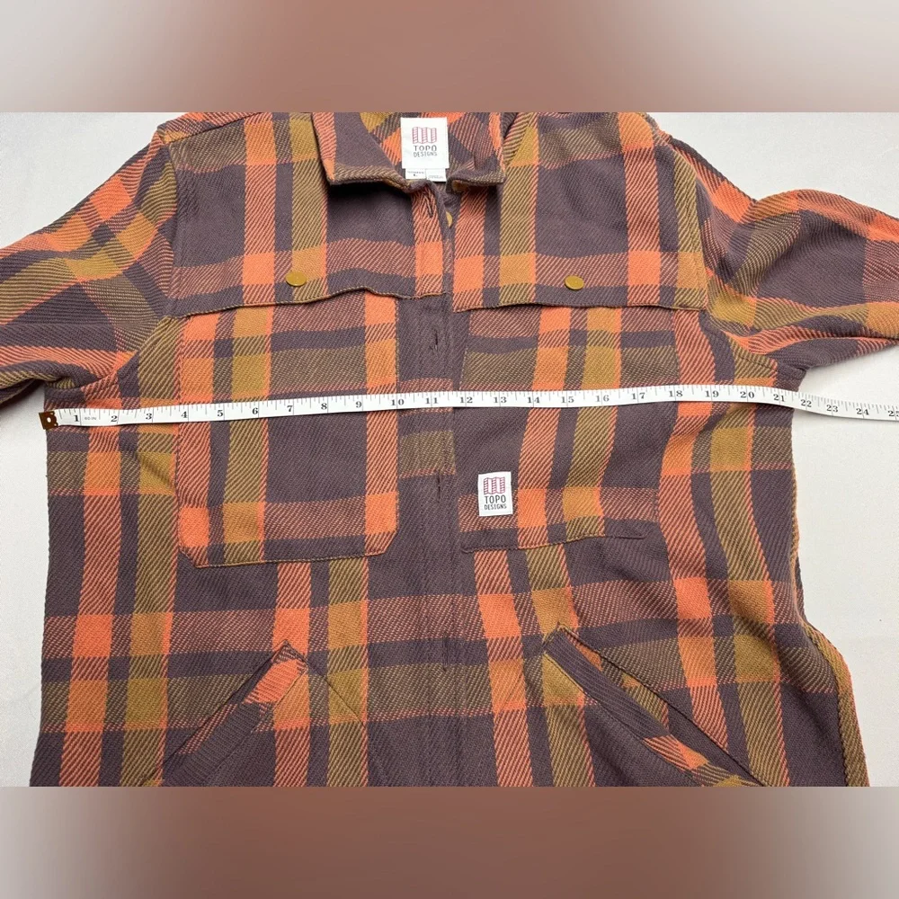 Topo Designs Women's Mountain Shirt Jacket - Orange and Brown - Picture 4 of 5